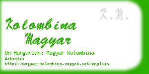 kolombina magyar business card